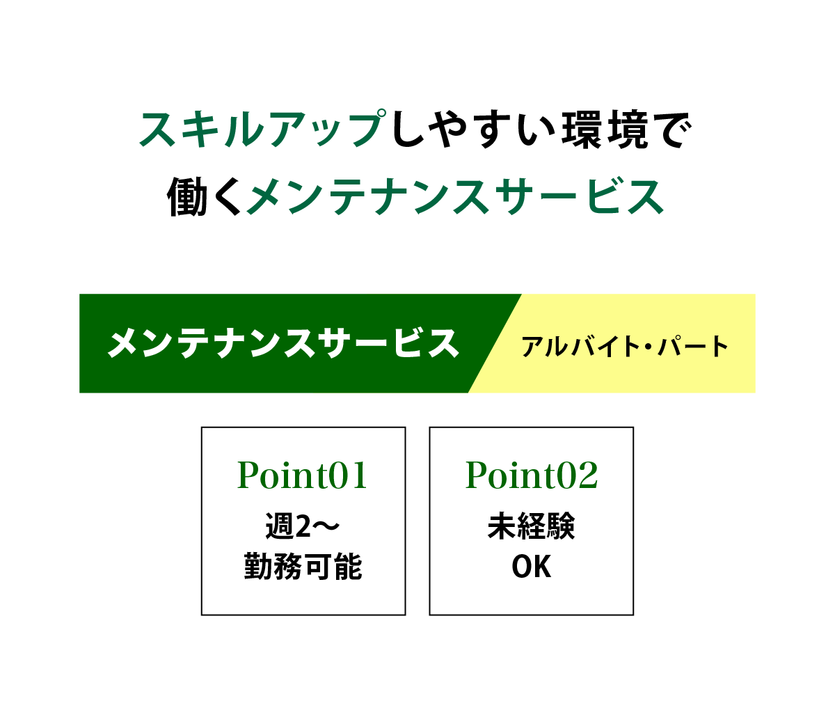 メンテナンスサービス（アルバイト・パート）募集